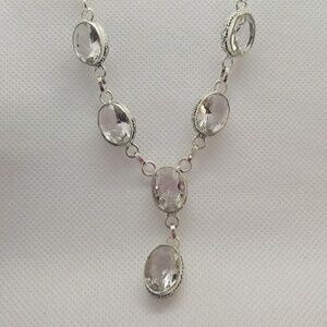 Nwot!! White topaz  925 Sterling necklace handmade